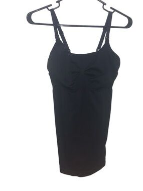 Women’s Maternity Tank Top Black Large Nursing Bra Adjustable Wide Straps